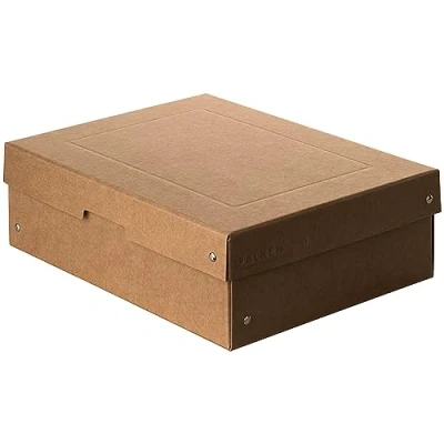 Imagen de FALKEN Original PureBox Nature. Fabricado en Alemania. 100 mm de alto, DIN A4. Caja almacenamiento con tapa cartón resistente. regalo vegana. transporte multiusos