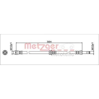 Imagen de METZGER 4112068 Latiguillos de Freno Eje delantero, izquierda, derecha 564 M10x1