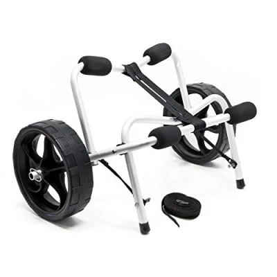 Imagen de Carrito de transporte plegable aluminio, capacidad 68kg, ruedas PU, correa nylon para kayak canoa
