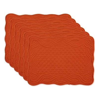 Imagen de DII Quilted Farmhouse Collection Juego de manteles Individuales, diseño Calabaza, 6 Piezas
