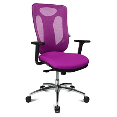Imagen de TOPSTAR Sitness Net Pro 100 INKL. höhenverstellbaren Armlehnen Silla giratoria de Oficina, Tela, Morado, 59 x 56 120 cm