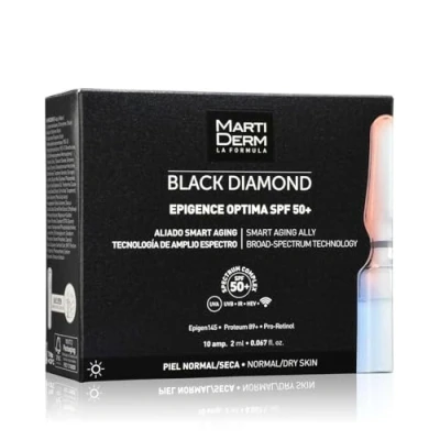 Imagen de Martiderm Black Diamond Epigence Optima SPF 50+ Filtro Solar Facial, 30 ampollas x 2 ml