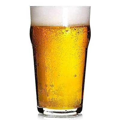 Imagen de Hostelvia Pack de 12 Vasos Cerveza Nonic Vaso Pinta Cristal Templado Resistente (47 cl)