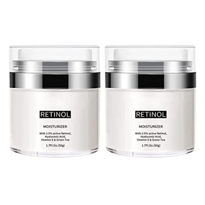 Imagen de Retinol Moisturizer Cream,Anti Aging Pure Cream for Face and Eye,with 2.5% Retinol,Anti Wrinkle Cream,Rapid Repair Cream,Reduce Appearance of Wrinkles Fine lines (2Pc)