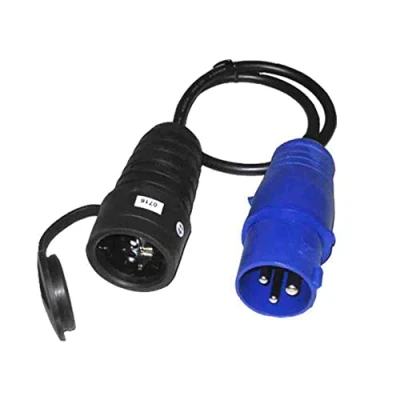 Imagen de Clavija cetac con base aérea T/TL + cable 16A 250V, adaptador a schuko, 50cm