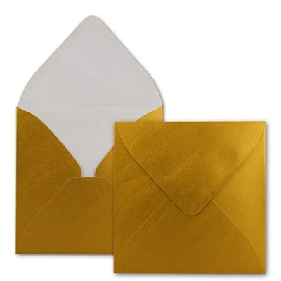 Imagen de Enveloppes carré//15,5 x 15,5 cm//naßklebung, or métallique, stable 110 g/m²//Quantité de réduction.