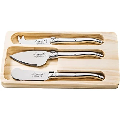 Imagen de Laguiole Style de Vie Juego cuchillos queso Premium Line 3 piezas, acero inoxidable