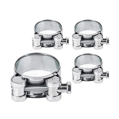 Imagen de Paquete de 4 abrazaderas tubo 26 28 mm con refuerzo fuerte para tubos (4 unidades)