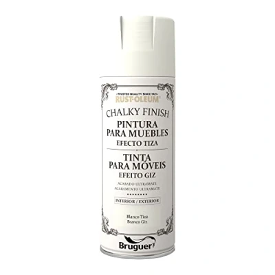 Imagen de Rust Oleum Bruguer Chalky Finish pintura para muebles en spray Blanco Tiza 400 ml