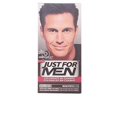 Imagen de Just For Men, Tinte Colorante en champu para el cabello del hombre. Elimina las canas y rejuvenece 5 minutos. H55, Negro, 60 ml