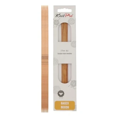 Imagen de KnitPro Agujas de Tejer Doble Tejer, Madera Abedul, Multicolor, 20 cm x 2,75 mm, Juego 5