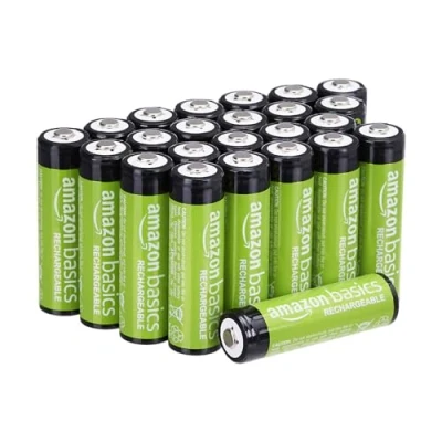 Imagen de Amazon Basics Alcalina Pilas recargables AA (paquete de 24) 2000 mAh NiMh precargadas