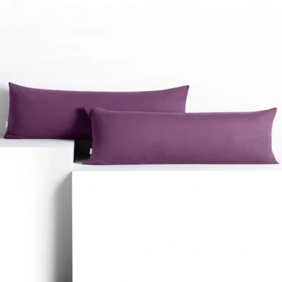 Imagen de DecoKing 2 Fundas de cojín 40 x 200 cm algodón Cremallera Ciruela ámbar