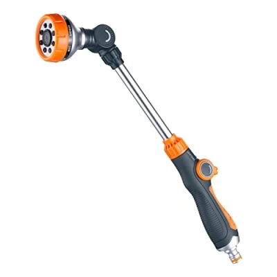 Imagen de GRIFEMA, GE1305 Fusil de riego, Pistola riego Extendida, manguera Jardín, 8 Modos Ajustables, con Interruptor pulgar para Césped, Negro