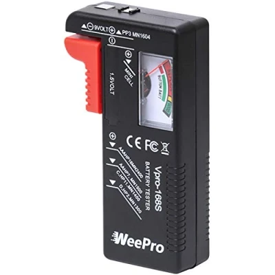 Imagen de WeePro Comprobador de batería universal para pilas AA AAA C D 9 V 1,5