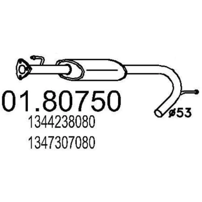 Imagen de MTS 01.80750 Silenciador Intermedio 860