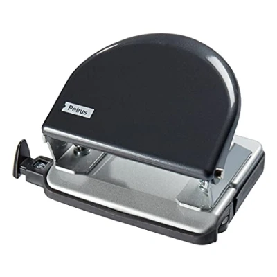 Imagen de PETRUS 337610 Taladro de oficina 2 agujeros gama Clásica modelo 52 color gris oscuro/plata