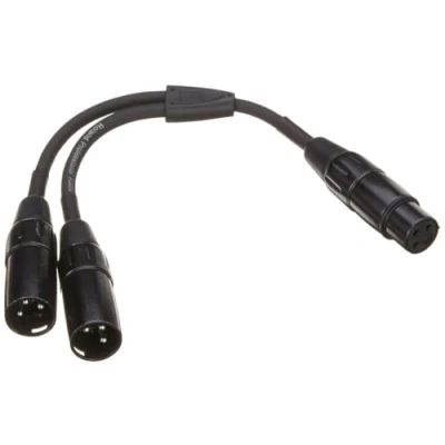 Imagen de Cable divisor/en Y de interconexión la serie Black Roland — XLR hembra a dos macho, 15 cm longitud RCC YC XF2XM