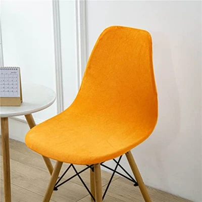 Imagen de Highdi Fundas para Sillas de Comedor Escandinavo, 1/2/4/6 Piezas Funda Terciopelo Estilo Nórdico Cubierta Protectora Sin Brazos Cocina Oficina (Naranja,6 Piezas)