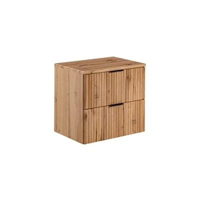 Imagen de PIASKI Mueble de Lavabo 60 cm ADEL Oak, con encimera o Empotrado, Colgante, Muebles baño (con Lavabo)