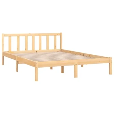 Imagen de vidaXL Estructura de Cama Dormitorio Habitación Muebles Mobiliario Cuarto Descanso Robusta Duradera 140x190 cm Madera Maciza Pino