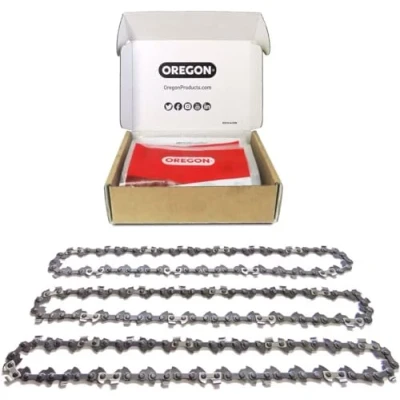 Imagen de Oregon Pack de 3 Cadenas Motosierra, Paso 3/8&quot; Low Profile™, Calibre 1.3 mm, Repuesto VXL Semichisel para Espada 45 cm, 62 Eslabones, Aptas Makita y Husqvarna (T62X3)