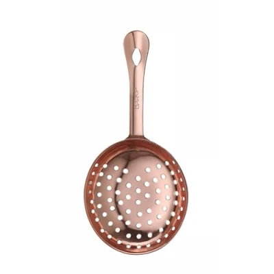 Imagen de HENDI colador Julep, BarUp, para cócteles, herramienta de coctelería cuchara o espumadera ranurada, barman, 160x75mm, acero inoxidable enchapado en cobre
