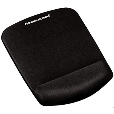 Imagen de Fellowes Foam Fusion Plus Touch Alfombrilla con reposamuñecas ergonómico para ratón, gel y espuma, color negro