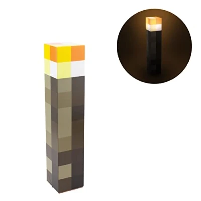 Imagen de Luz de antorcha Minecraft Producto oficial, 2 modos luz, uso, alimentada por batería, regalo para gamers