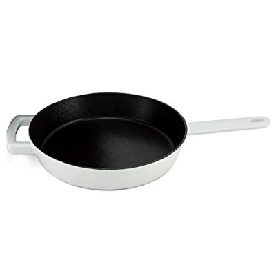 Imagen de HearthStone Cookware Sartén Diamond de Hierro Fundido Esmaltado, Blanca, 24 cm. Para Todas las Superficies, incluyendo Inducción y Horno.