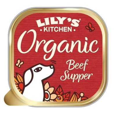 Imagen de Lily&#039;s Kitchen Elaborado con ingredientes naturales alimento húmedo para perros adultos bandeja ternera orgánica 11 x 150g