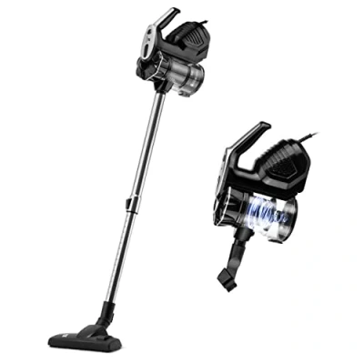 Imagen de Di4 Aspirovac CA600 Aspirador Escoba, 600W, Sistema Ciclónico, Cepillo 2 en 1, Filtro HEPA, Radio de Acción 8 m, Color Negro, Accesorios Incluidos para Suelos/Alfombras/Muebles/Paredes/Coche