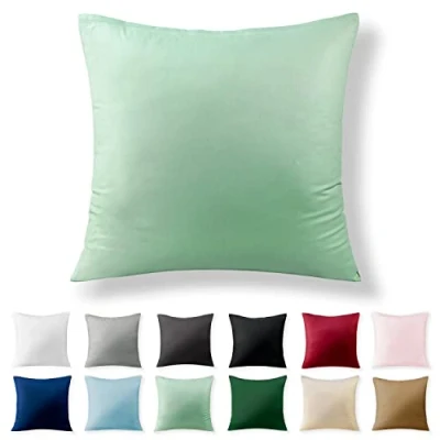 Imagen de Alreya Funda de Almohada Renforcé 100% Algodón 50 x cm Verde Hipoalergénica con Cremallera YKK