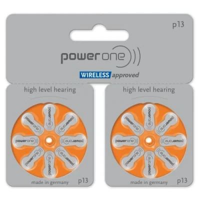 Imagen de power one Pilas para audífonos Big Comfort Pack, tamaño 13, aprobadas por inalámbricas, de Larga duración, tecnología Zinc Aire, sin Mercurio, 1,45 V, 80 (8 Unidades, 10 Unidades)