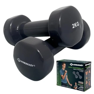 Imagen de Schildkröt Set de 2 Mancuernas Vinilo Fitness 2,0 kg, Gris, 960206