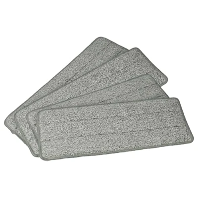 Imagen de vhbw 4x cabezal fregona compatible con Clean Maxx 09996 Repuesto, poliéster, gris/blanco
