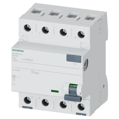 Imagen de 5SV36446 Interruptor Diferencial 4P Clase A R 300mA 40A 400 V