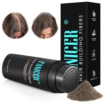 Imagen de 27.5G Fibras Capilares, Hair Fiber Microfibras en Polvo Para Disimular Calvicie y Aumentar el volumen, Lena engrosa su Cabello,Cabello completo segundos, Mujeres Hombres(Castaño Medio)