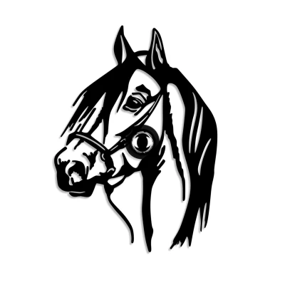 Imagen de Aplique decorativo Apertura cabeza de caballo L41xH57cm Metal Negro Menzzo