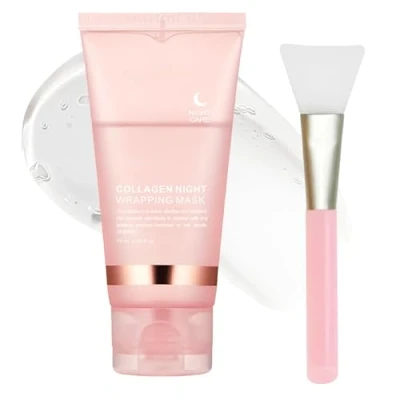 Imagen de Mascarilla Colageno Facial Coreana Collagen Mask Night Wrapping De Con Cepillo Aplicador
