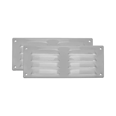 Imagen de Vent Systems 260 x 105 mm blanco, 2 unidades, rejillas de ventilación con rejilla insecto. Aplicaciones aire acondicionado, calefacción y ventilación. Cubierta interior exterior