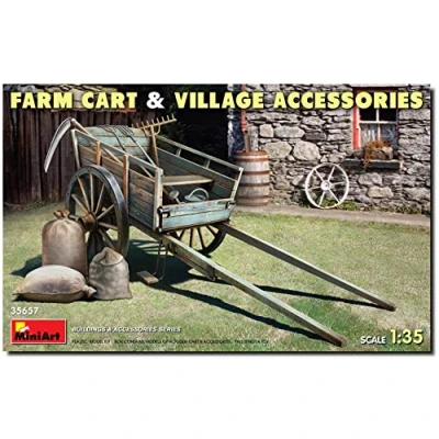 Imagen de MiniArt MIN35657 Carro de granja 1:35 con accesorios aldea a escala