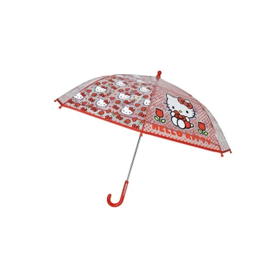 Imagen de Paraguas Manual Infantil Hello Kitty Transparente Rojo