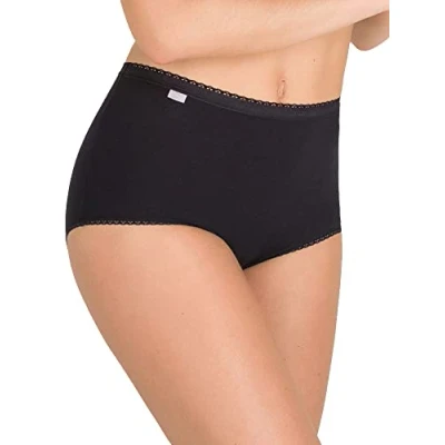 Imagen de Playtex Pack bragas maxi de algodón elástico cómodo e invisible Mujer x6, Negro, L