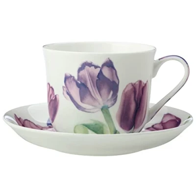 Imagen de Maxwell &amp; Williams JY0036 Floriade Taza con platillo, porcelana china, multicolor (en caja de regalo)