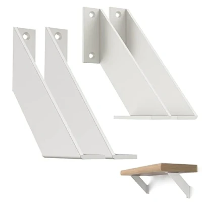 Imagen de Chas Bete escuadras para estanterias Blancas, Soporte balda de Servicio Pesado, angulos 15cm 4Piezas
