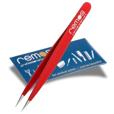 Imagen de REMOS Pinzas para astillas acero inoxidable [INOX] 9,5 cm punta fina en rojo