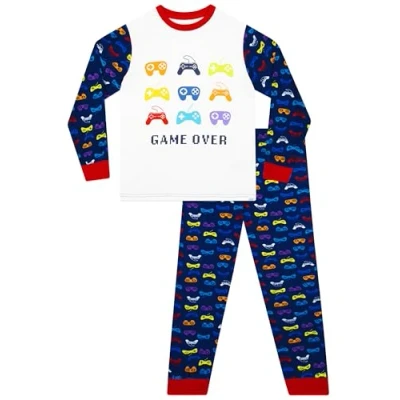 Imagen de Harry Bear Pijamas de Manga Larga para niños Videojuegos Ajuste Ceñido Azul 8 9 Años