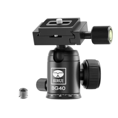Imagen de SIRUI BG40 Rótula de Bola para Trípode, Panorámica 360 con Placa Liberación Rápida 1/4&quot; Cámara DSLR, Videocámara, Monopié