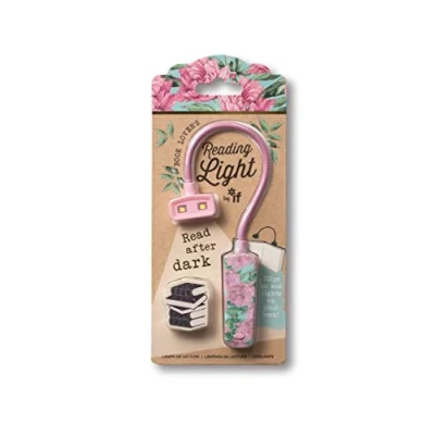 Imagen de IF Luz de lectura para amantes los libros, floral, rosa